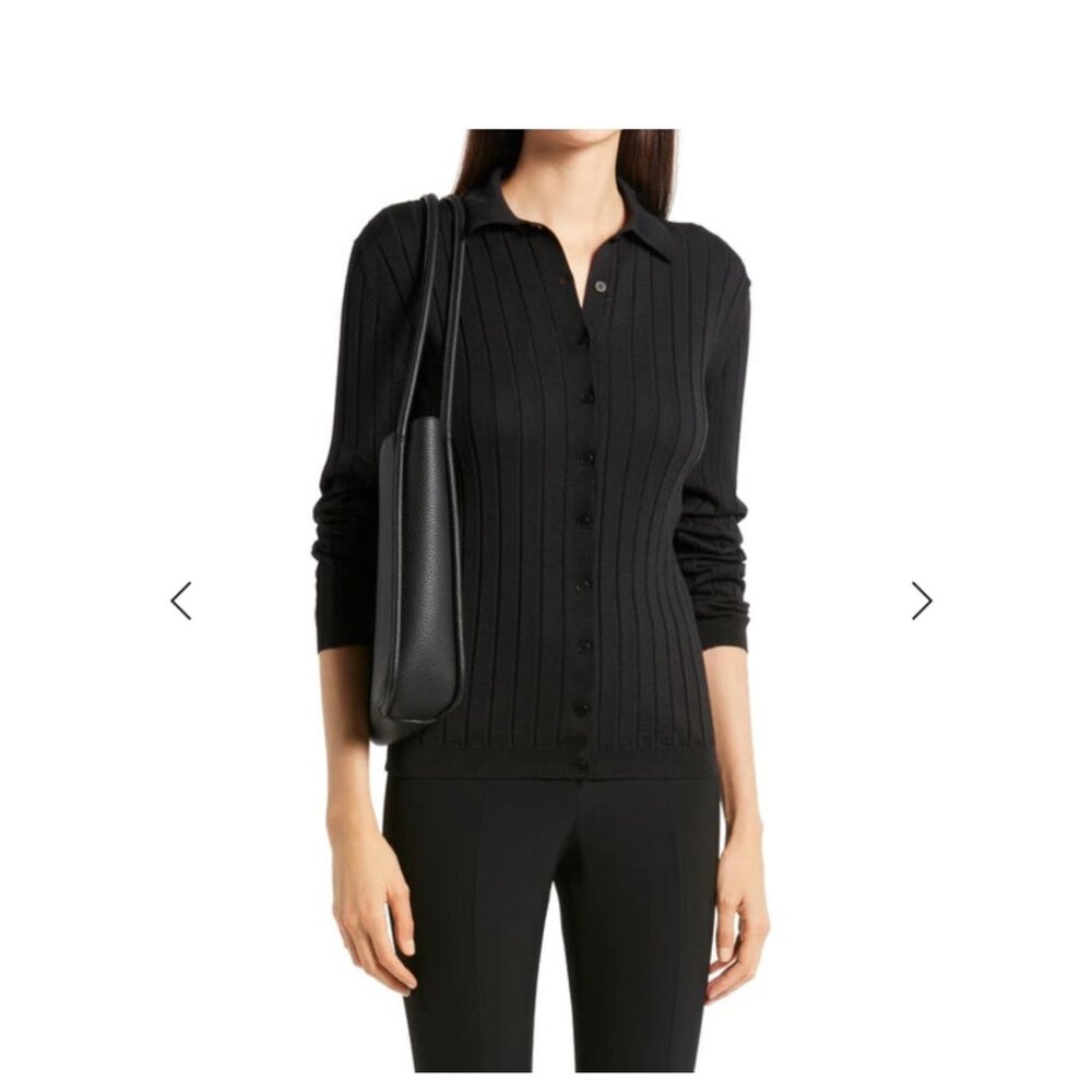 THE ROW Chicco Wool Silk Fine Cardigan (Large)